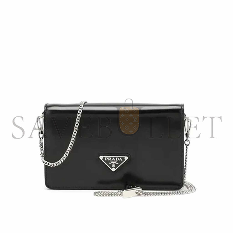 Pra*a logo-plaque micro leather shoulder bag 1bd307 (19*10.5*3.5cm)